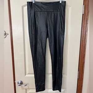 NWT GUESS Mirin Corset Faux-Leather Pants Black Women’s Size Large
